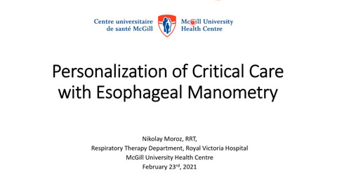Personalization of Critical Care with Esophageal Manometry